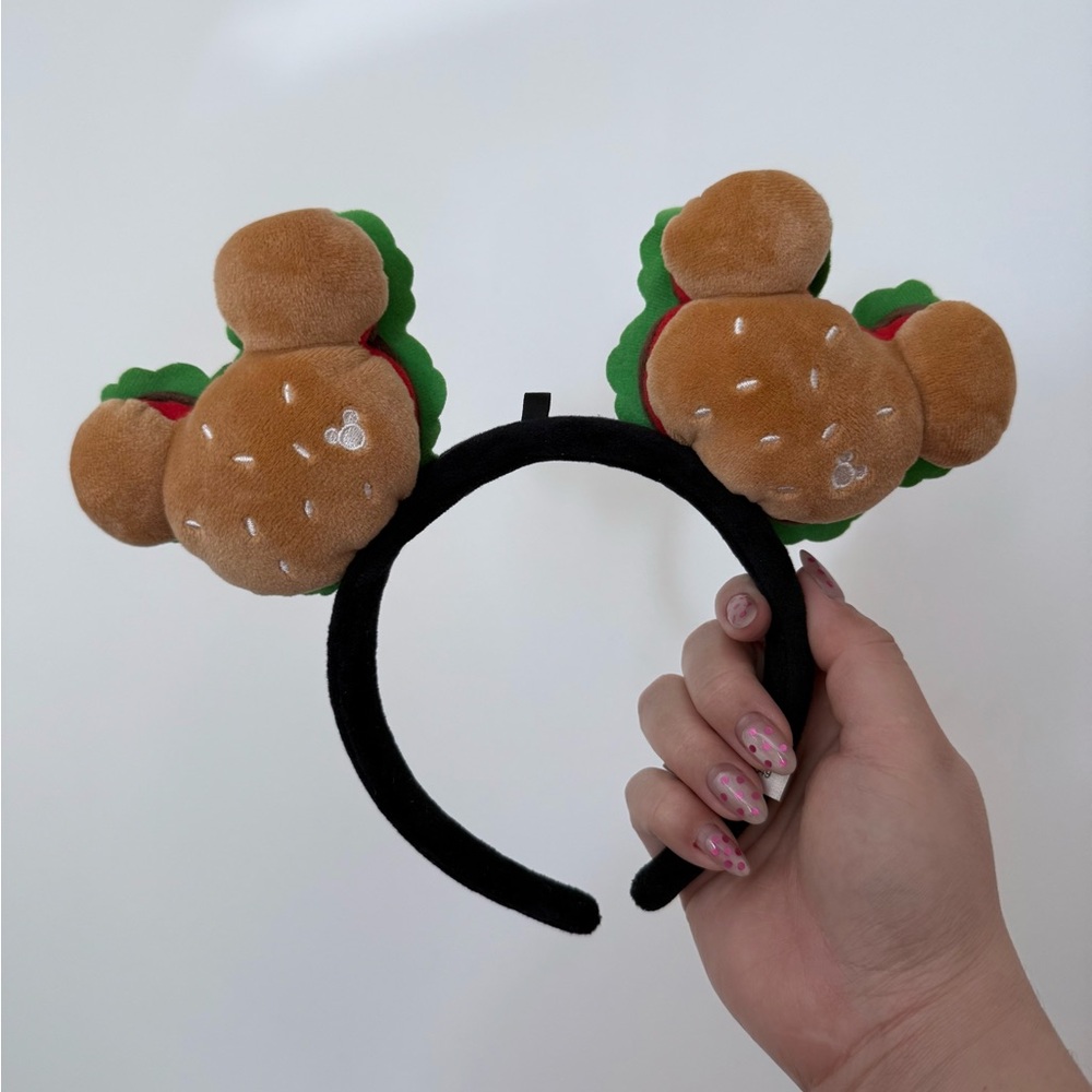 Disney Brown & Green Burger Mickey Ears Headband